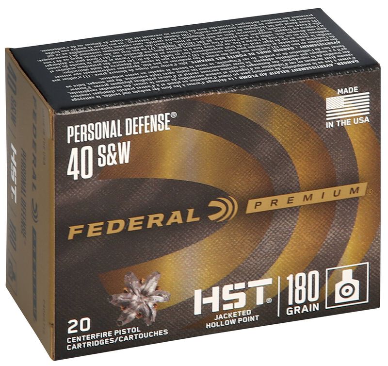 Personal Defense HST, 40 S&amp;W, 180 Grain, HST Jacketed Hollow Point, 1010 fps