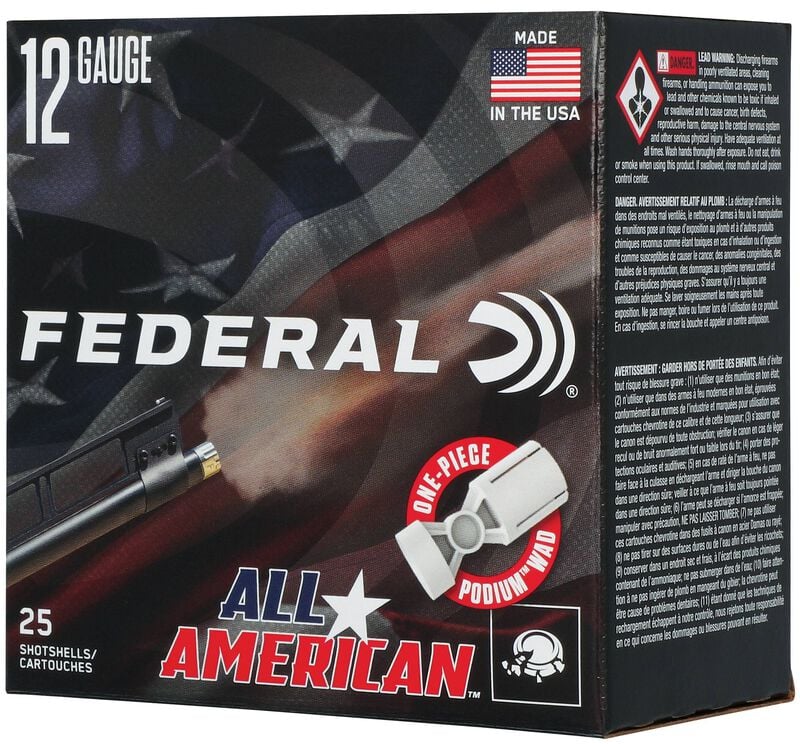 All-American, 12 Gauge, 8 Shot, 2-3/4 in, 1 1/8 oz, 1250 fps