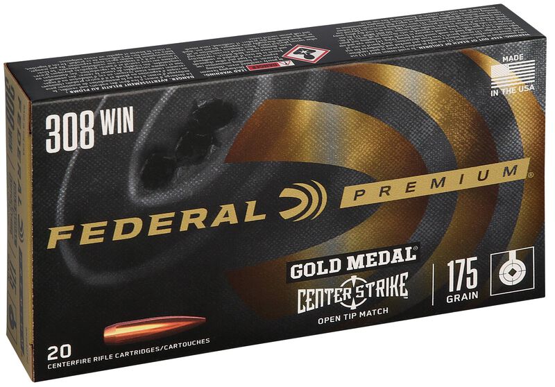 Gold Medal CenterStrike, 308 Win, 175 Grain, Centerstrike Open Tipped Match, 2600 fps