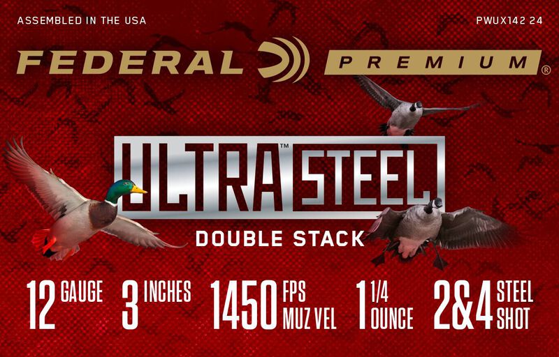 Ultra Steel, 12 Gauge, 2 and 4 Shot, 3 in, 1 1/4 oz, 1450 fps