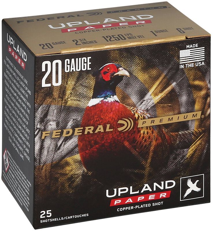 Upland Paper, 20 Gauge, 6 Shot, 2-3/4 in, 1 oz, 1250 fps