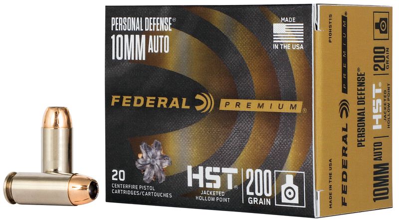 Personal Defense HST, 10mm Auto, 200 Grain, HST Jacketed Hollow Point, 1130 fps
