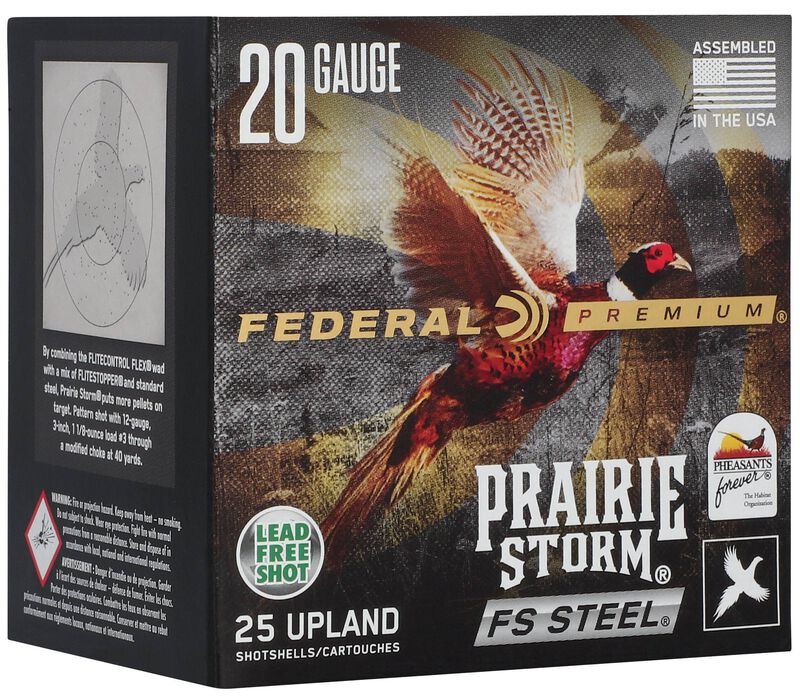 Prairie Storm FS Steel, 20 Gauge, 4 Shot, 3 in, 7/8 oz, 1500 fps