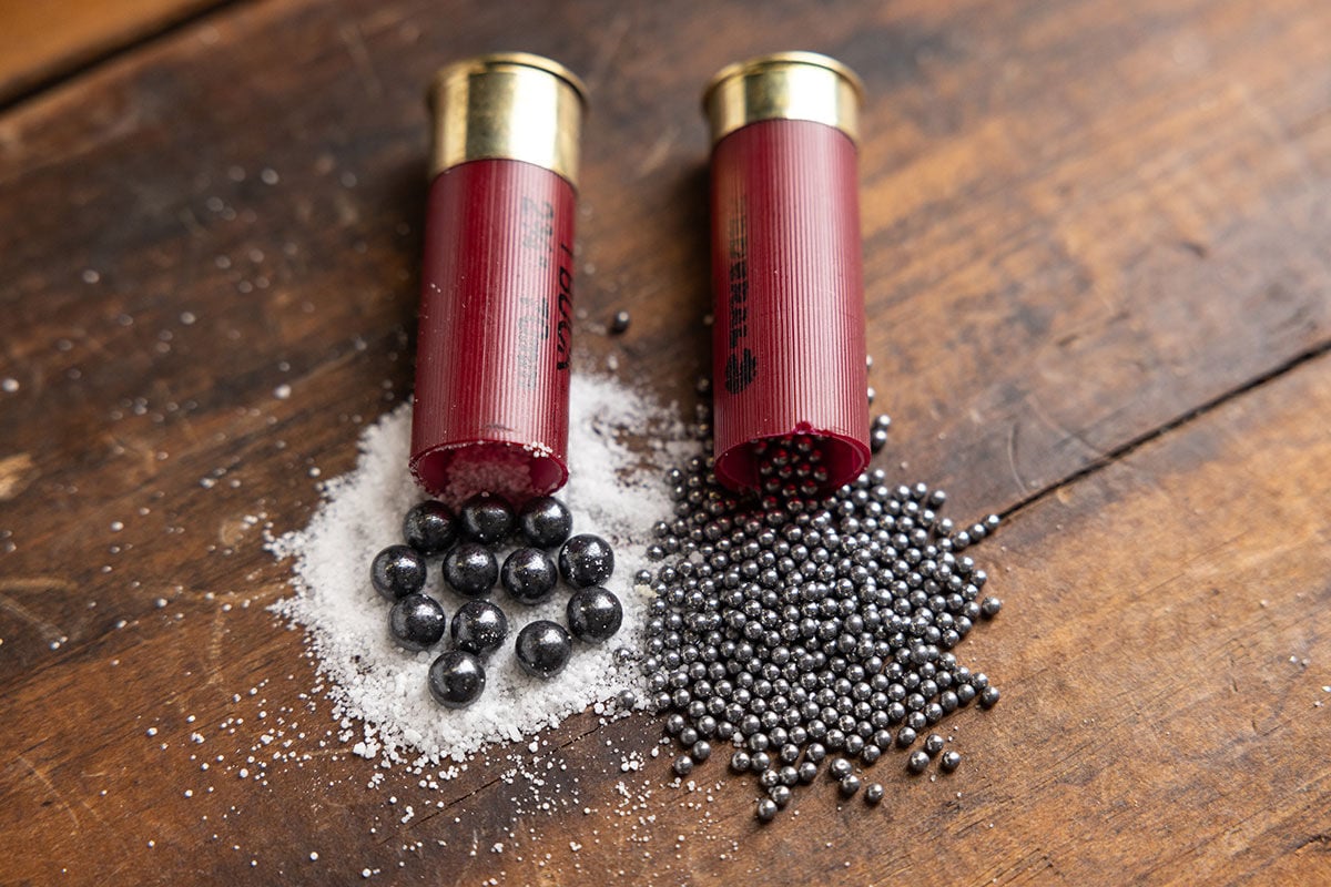 Federal buckshot hull, and powder; Federal birdshot, power, and hull