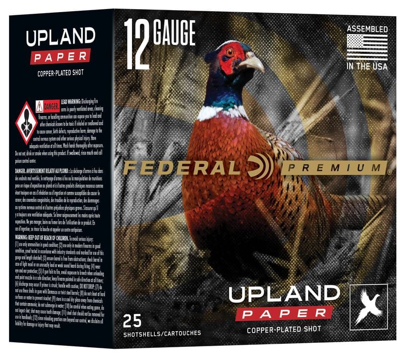 Upland Paper, 12 Gauge, 4 Shot, 2-3/4 in, 1 1/4 oz, 1330 fps 12 Gauge Ammo - 25 Shells of #4 Shot Ammunition (PUP154 4)