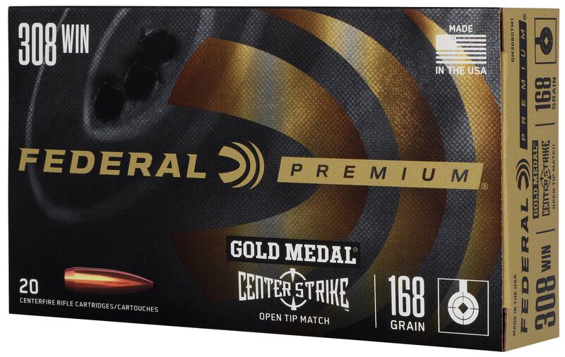 Gold Medal CenterStrike, 308 Win, 168 Grain, Centerstrike Open Tipped Match, 2650 fps
