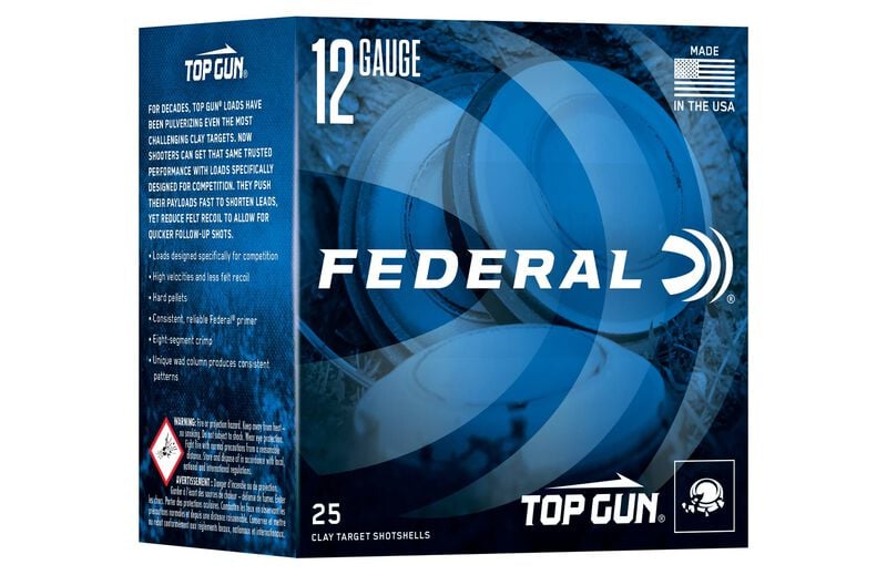 Top Gun, 12 Gauge, 7.5 Shot, 2-3/4 in, 1 oz, 1300 fps 12 Gauge Ammo - 25 Shells of #7.5 Shot Ammunition (TGSH12 7.5)