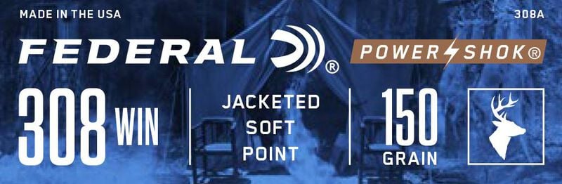 Power-Shok Rifle, 308 Win, 150 Grain, Jacketed Soft Point, 2820 fps