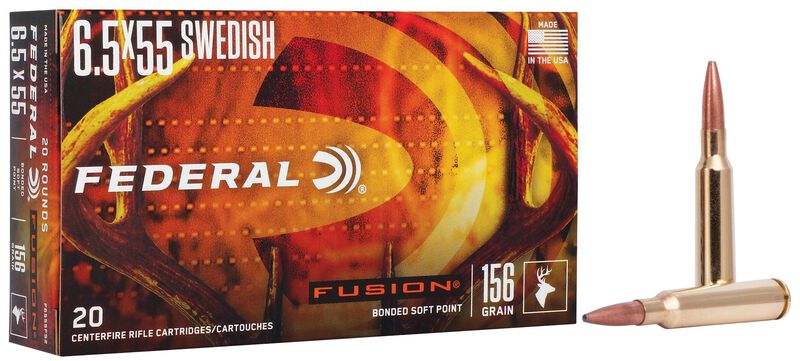 Fusion Rifle, 6.5x55 Swedish, 156 Grain, Fusion Soft Point, 2500 fps 6.5x55 Swedish Caliber Ammo - 20 Rounds of 156 Grain Weight Ammunition (F6555FS2)