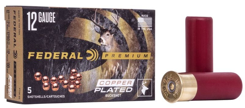 Buckshot, 12 Gauge, 00 Buck Shot, 2-3/4 in, 1290 fps 12 Gauge Ammo - 5 Shells of #00 Buck Shot Ammunition (P156 00)