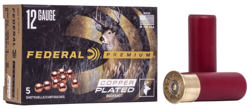 Buckshot, 12 Gauge, 00 Buck Shot, 2-3/4 in, 1325 fps 12 Gauge Ammo - 5 Shells of #00 Buck Shot Ammunition (P154 00)