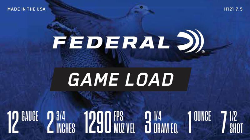 Game Load Upland, 12 Gauge, 7.5 Shot, 2-3/4 in, 1 oz, 1290 fps