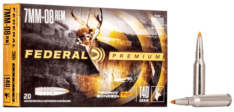 Trophy Bonded Tip, 7mm-08 Rem, 140 Grain, Trophy Bonded Tip, 2800 fps 7mm-08 Rem Caliber Ammo - 20 Rounds of 140 Grain Weight Ammunition (P708TT2)