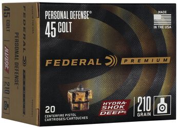 Personal Defense Hydra-Shok Deep, 45 Colt, 210 Grain, Hydra-Shok Deep Jacketed Hollow Point, 913 fps