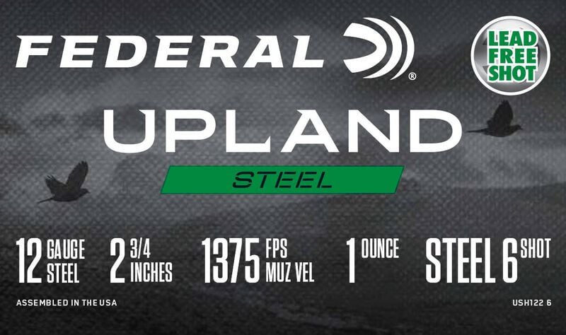 Upland Steel, 12 Gauge, 6 Shot, 2-3/4 in, 1 oz, 1375 fps
