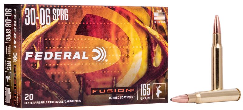 Fusion Rifle, 30-06 Springfield, 165 Grain, Fusion Soft Point, 2790 fps 30-06 Springfield Caliber Ammo - 20 Rounds of 165 Grain Weight Ammunition (F3006FS2)