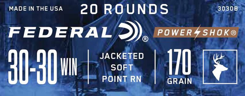 Power-Shok Rifle, 30-30 Win, 170 Grain, Jacketed Soft Point, 2200 fps