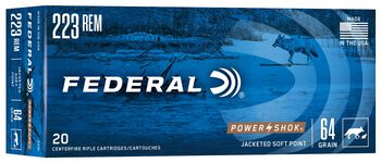 Power-Shok Rifle, 223 Rem, 64 Grain, Jacketed Soft Point, 3050 fps
