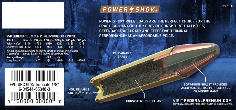 Federal Power-Shok Rifle – eredeti gyári termékillusztráció