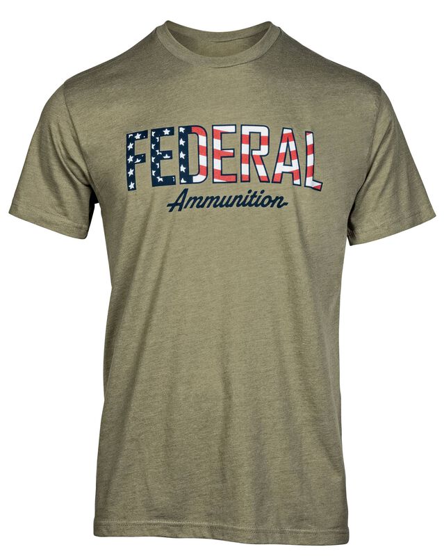 Federal Flag Letters T-Shirt, Olive, Small