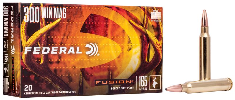 Fusion Rifle, 300 Win Mag, 165 Grain, Fusion Soft Point, 3080 fps 300 Win Mag Caliber Ammo - 20 Rounds of 165 Grain Weight Ammunition (F300WFS2)