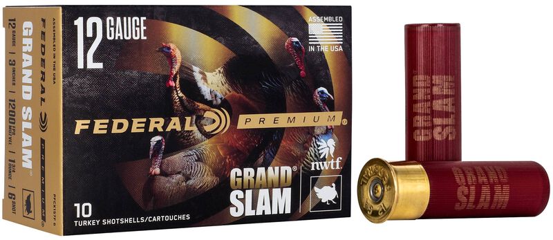 Grand Slam, 12 Gauge, 6 Shot, 3 in, 1 3/4 oz, 1200 fps 12 Gauge Ammo - 10 Shells of #6 Shot Ammunition (PFCX157F 6)