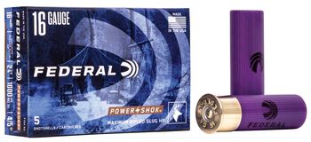 Power-Shok Rifled Slug, 16 Gauge, 350 Grain, 2-3/4 in, 1600 fps