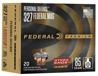 Personal Defense Hydra-Shok Low Recoil, 327 Federal Magnum, 85 Grain, Hydra-Shok, 1400 fps