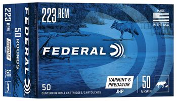 Varmint & Predator, 223 Rem, 50 Grain, Jacketed Hollow Point, 3325 fps
