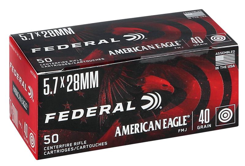 American Eagle Handgun, 5.7x28mm, 40 Grain, Full Metal Jacket, 1655 fps