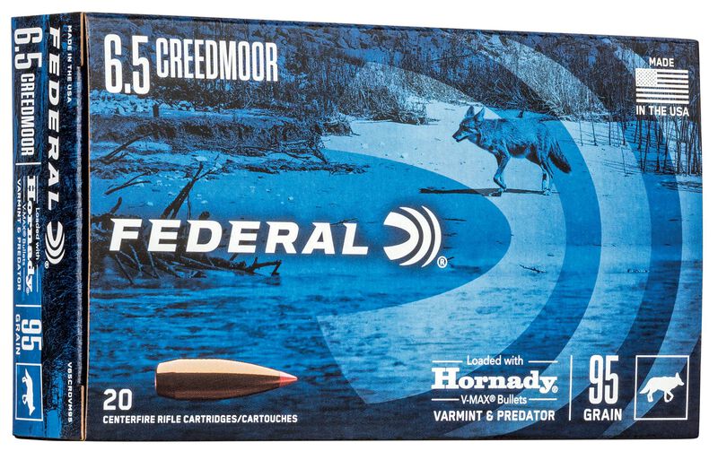 Varmint & Predator, 6.5 Creedmoor, 95 Grain, Hornady® V-Max®, 3300 fps 6.5 Creedmoor Caliber Ammo - 20 Rounds of 95 Grain Weight Ammunition (V65CRDVM95)