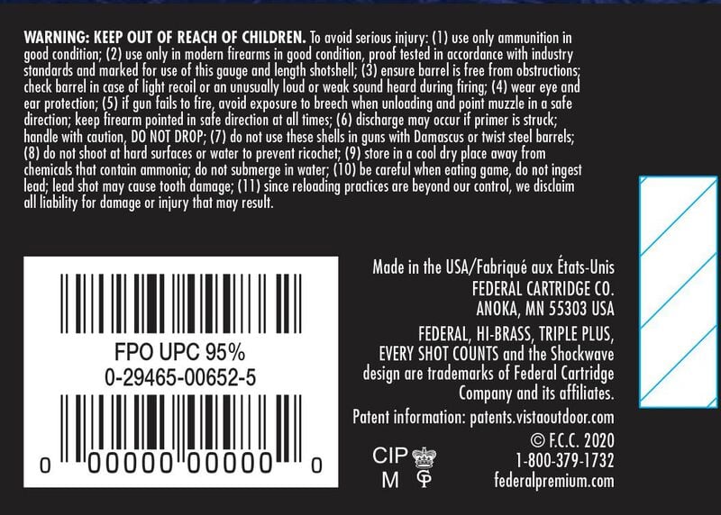 Federal Game Load Upland Hi-Brass – eredeti gyári termékillusztráció