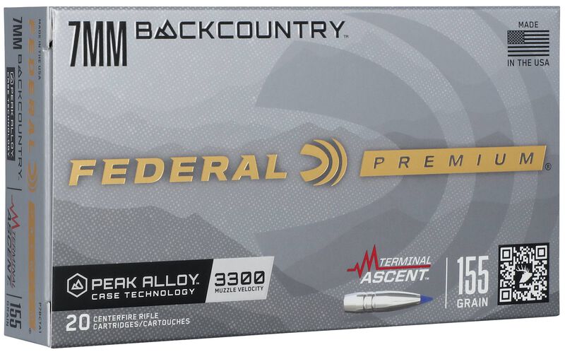 Terminal Ascent, 7mm Backcountry, 155 Grain, Terminal Ascent, 3300 fps 7mm Backcountry Caliber Ammo - 20 Rounds of 155 Grain Weight Ammunition (P7BCTA1)