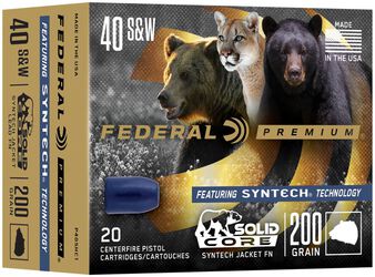 Solid Core, 40 S&W, 200 Grain, Solid, 1000 fps