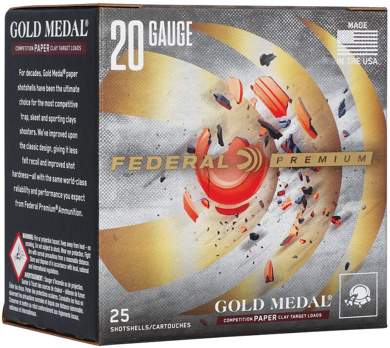 Gold Medal Paper, 20 Gauge, 8 Shot, 2-3/4 in, 7/8 oz, 1250 fps 20 Gauge Ammo - 25 Shells of #8 Shot Ammunition (GMT224 8)