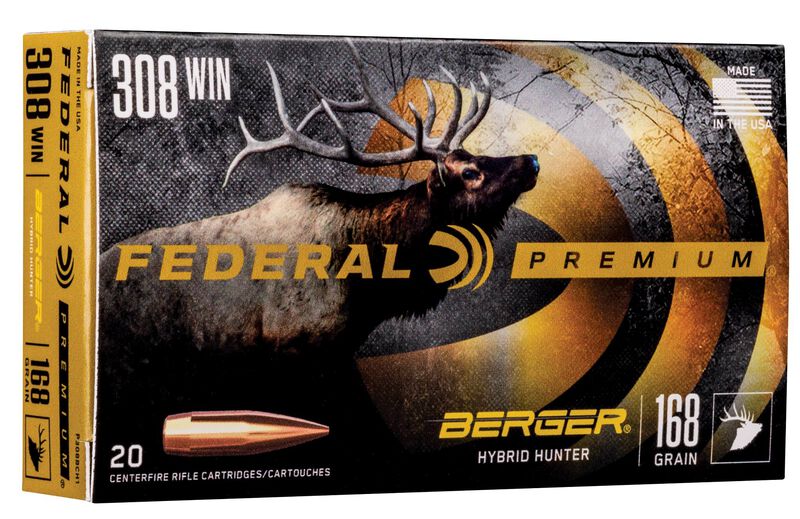 Berger Hybrid Hunter, 308 Win, 168 Grain, Berger, 2700 fps