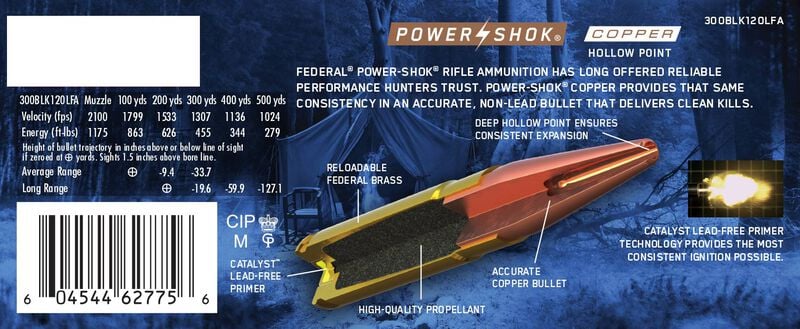 Federal Power-Shok Copper Rifle – eredeti gyári termékillusztráció