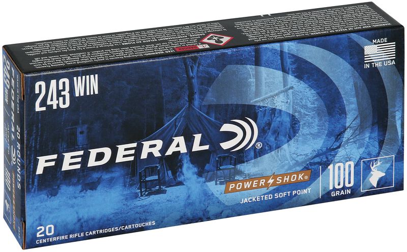 Power-Shok Rifle, 243 Win, 100 Grain, Jacketed Soft Point, 2960 fps