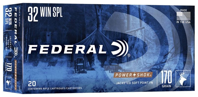 Power-Shok Rifle, 32 Win Special, 170 Grain, Jacketed Soft Point, 2250 fps 32 Win Special Caliber Ammo - 20 Rounds of 170 Grain Weight Ammunition (32A)