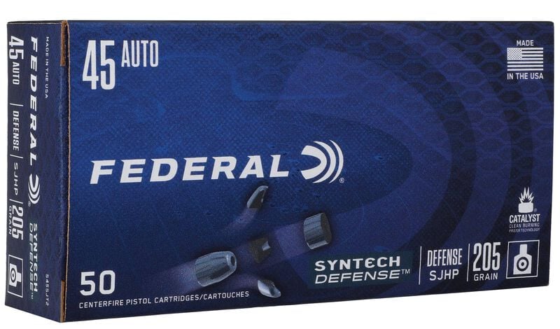 Syntech Defense, 45 Auto, 205 Grain, Segmented Hollow Point, 970 fps