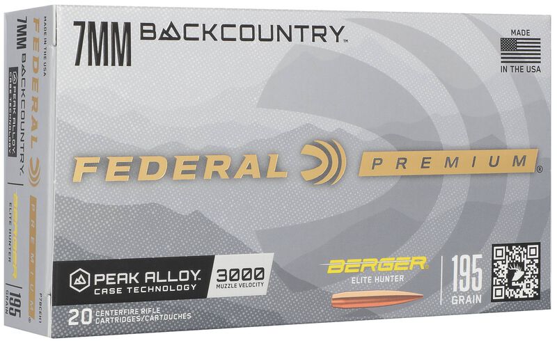 Berger Elite Hunter, 7mm Backcountry, 195 Grain, Berger Elite Hunter, 3000 fps 7mm Backcountry Caliber Ammo - 20 Rounds of 195 Grain Weight Ammunition (P7BCEH1)