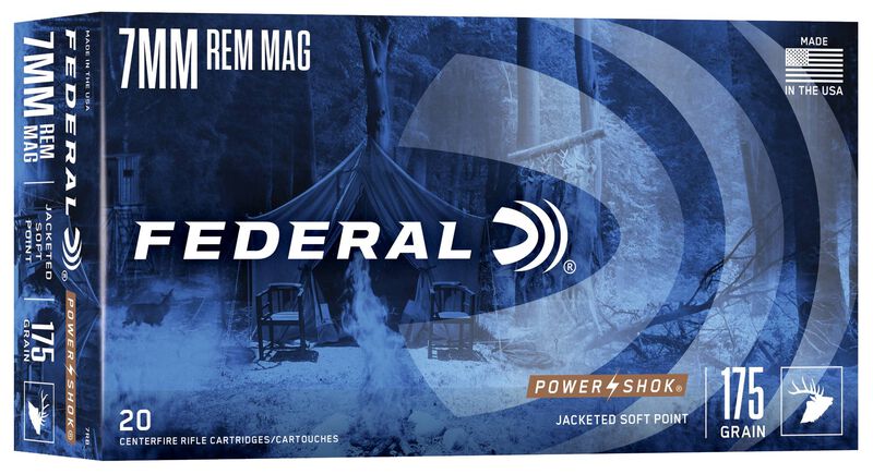 Power-Shok Rifle, 7mm Rem Mag, 175 Grain, Jacketed Soft Point, 2860 fps 7mm Rem Mag Caliber Ammo - 20 Rounds of 175 Grain Weight Ammunition (7RB)