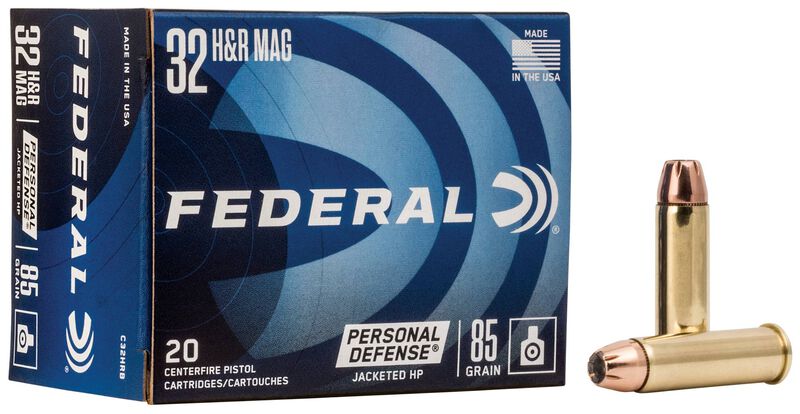 Personal Defense Revolver, 32 H&R Magnum, 85 Grain, Jacketed Hollow Point, 1005 fps 32 H&R Magnum Caliber Ammo - 20 Rounds of 85 Grain Weight Ammunition (C32HRB)