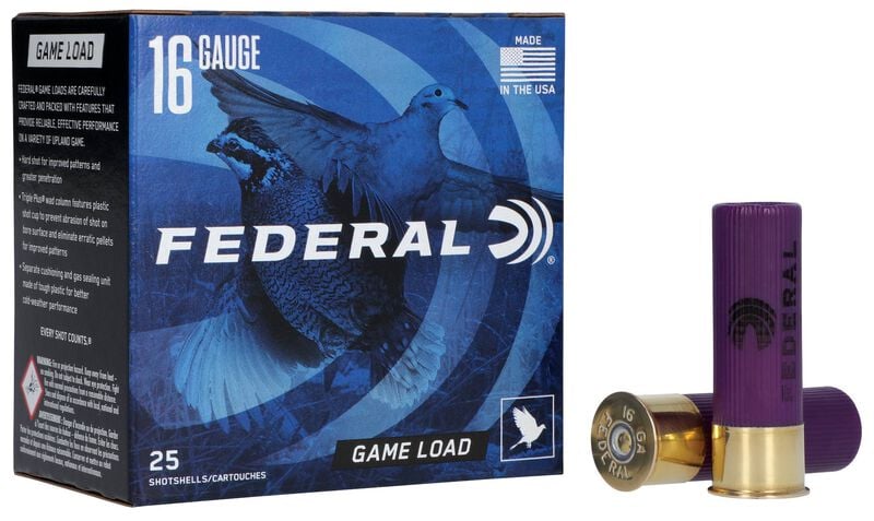 Game Load Upland, 16 Gauge, 7.5 Shot, 2-3/4 in, 1 oz, 1165 fps 16 Gauge Ammo - 25 Shells of #7.5 Shot Ammunition (H160 7.5)