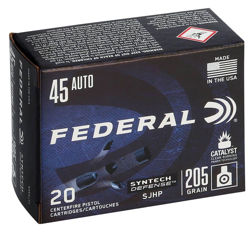 Syntech Defense, 45 Auto, 205 Grain, Segmented Hollow Point, 970 fps