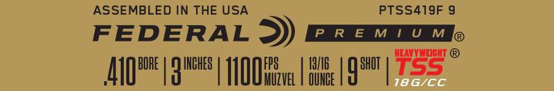 Heavyweight TSS, 410 Bore, 9 Shot, 3 in, 13/16 oz, 1100 fps