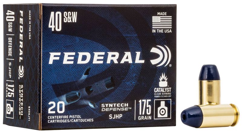 Syntech Defense, 40 S&W, 175 Grain, Segmented Hollow Point, 1000 fps 40 S&W Caliber Ammo - 20 Rounds of 175 Grain Weight Ammunition (S40SJT1)