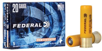 Power-Shok Rifled Slug, 20 Gauge, 328 Grain, 2-3/4 in, 1600 fps