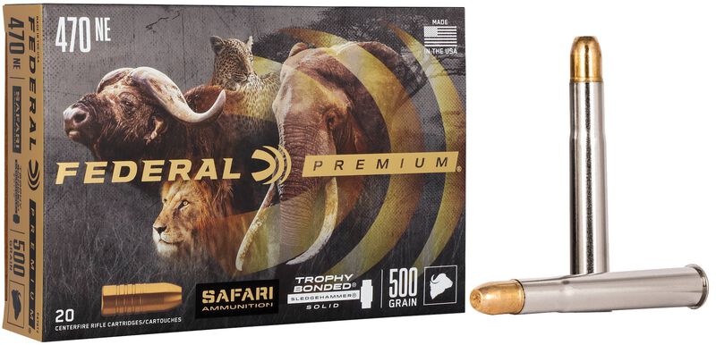 Safari Trophy Bonded Sledgehammer Solid, 470 Nitro Express, 500 Grain, Trophy Bonded Sledgehammer Solid, 2150 fps