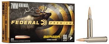 Berger Hybrid Hunter, 7mm Rem Mag, 168 Grain, Berger Hybrid, 2870 fps
